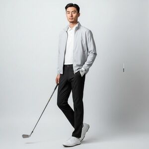 Greg Norman Chino Pants Mens 34x32 Black Polyester‎ Stretch Straight Fit Golf